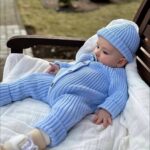 Комплект в'язаний 4-х предметний(блакитний) - Зображення 2